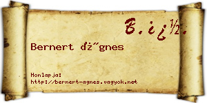 Bernert Ágnes névjegykártya